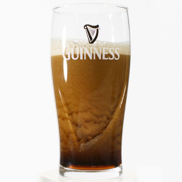 Bubble Texture of Guinness Beer in Pint Glass