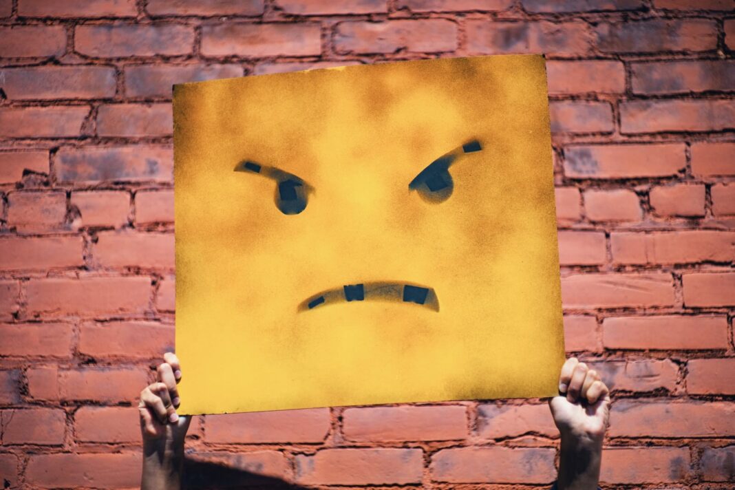 discrimination angry face illustration