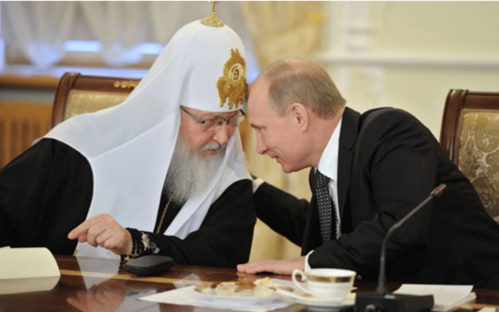 Kiril en Putin Brussel NRO rig klagte teen patriarg Kirill uit