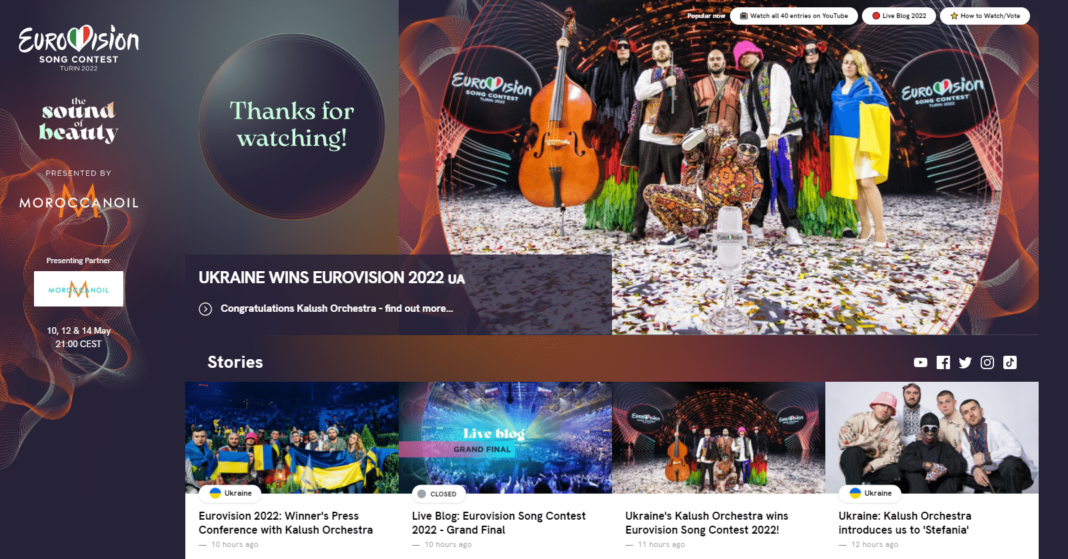 Oekraïne wenner van Eurovision 2022